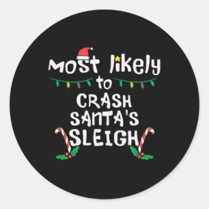 Adesivo Mais Provável Crash Santas Sleigh Natal Fam