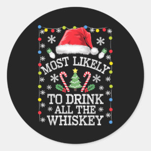 Adesivo Mais Provável De Beber Todo O Uísque Natal Diverti