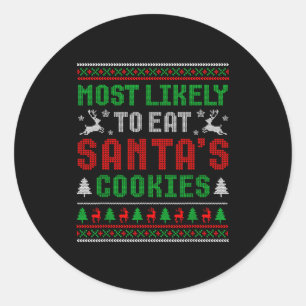 Adesivo Mais Provável De Comer Os Biscoitos Do Papai Noel 