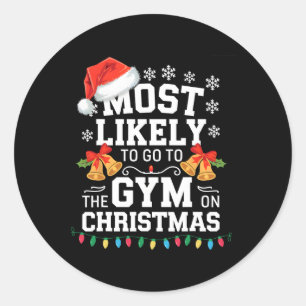 Adesivo Mais Provável Ir à Academia no Natal Academia Dive