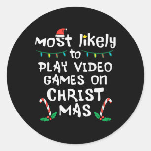 Adesivo Mais Provável Jogar Vídeo Jogo Natal Família Xmas