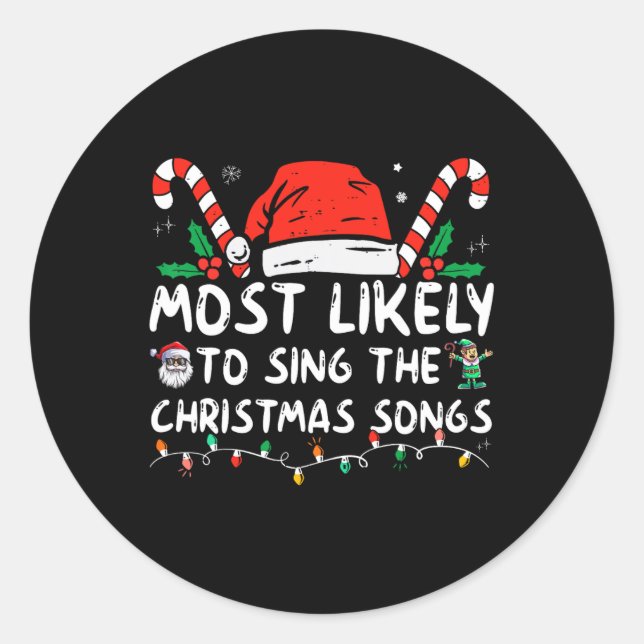 Adesivo Mais Provável Para Cantar O Natal (Frente)