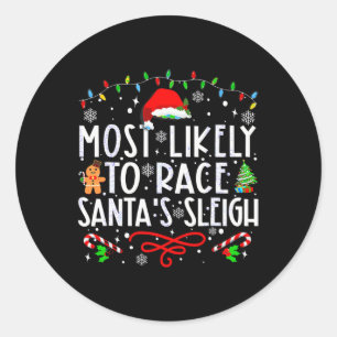 Adesivo Mais Provável Para Correr O Natal Da Família Sleig