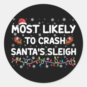 Adesivo Mais Provável Para Crash Santas Sleigh Engraçado N