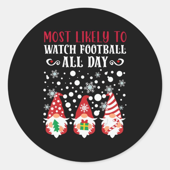 Adesivo Mais Provável Para Os Gnomos De Natal Assistem Ao  (Frente)