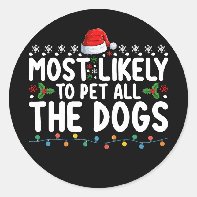 Adesivo Mais Provável Para Pet De Toda A Família De Cães D (Frente)