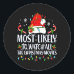 Adesivo Mais Provável Para Ver Todos Os Filmes De Natal Co<br><div class="desc">Mais Provável Para Ver Todos Os Filmes De Natal Correspondendo Ao Natal</div>