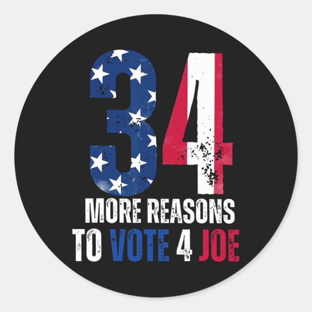 Adesivo Mais Razões Para Votar Para Joe Funny No Felon Par (Frente)