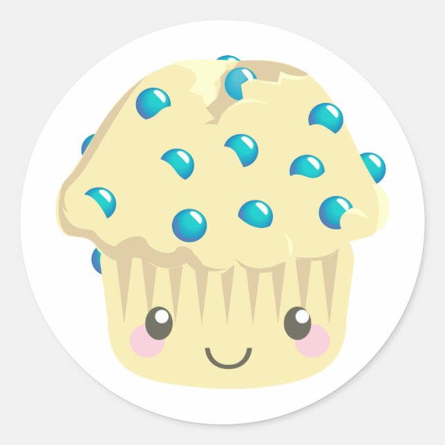 Adesivo Mais Rostos Kawaii Muffin (Frente)