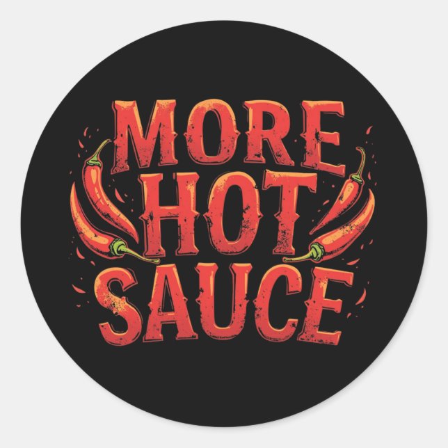 Adesivo Mais sabor picante com molho picante sobre Comida  (Frente)