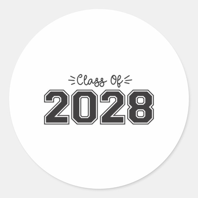 Adesivo mais velho 2028, Classe de Graduação 2028 (Frente)