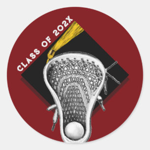 Adesivo Mais velho de Lacrosse Colagem Clássica Maroon