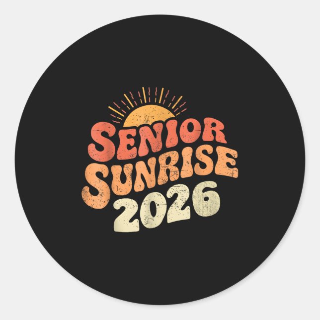Adesivo Mais velho Sunrise 2026 Graduação Meu Último Dia T (Frente)