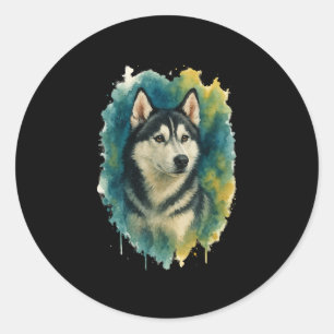 Adesivo Majestade Aquarela Espírito Husky