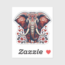 Adesivo Majestic Floral Elephant - Boho Tribal Sticker