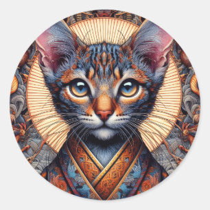 Adesivo Majestoso felino fantástico ornamentado mítico