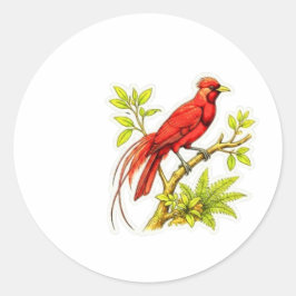 Adesivo Majestoso Pássaro Vermelho do Paraíso Art - Icônic