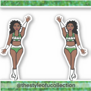 Adesivo Majorette / Dançarina Stickers Green Sparkle