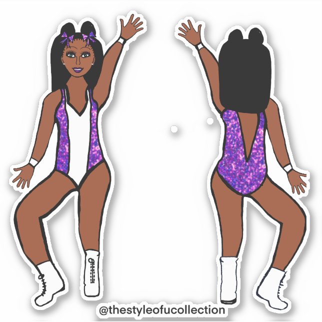 Adesivo Majorette / Dançarina Stickers Purple Spark (Frente)
