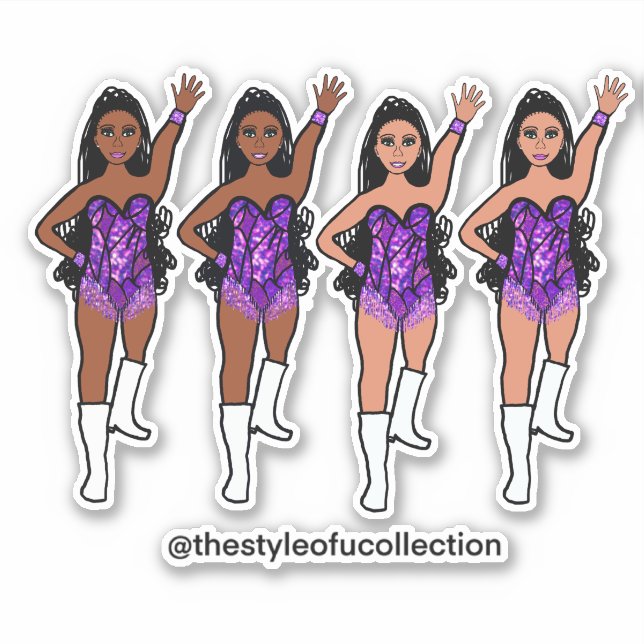 Adesivo Majorette / Dançarina Stickers Roxo (Frente)