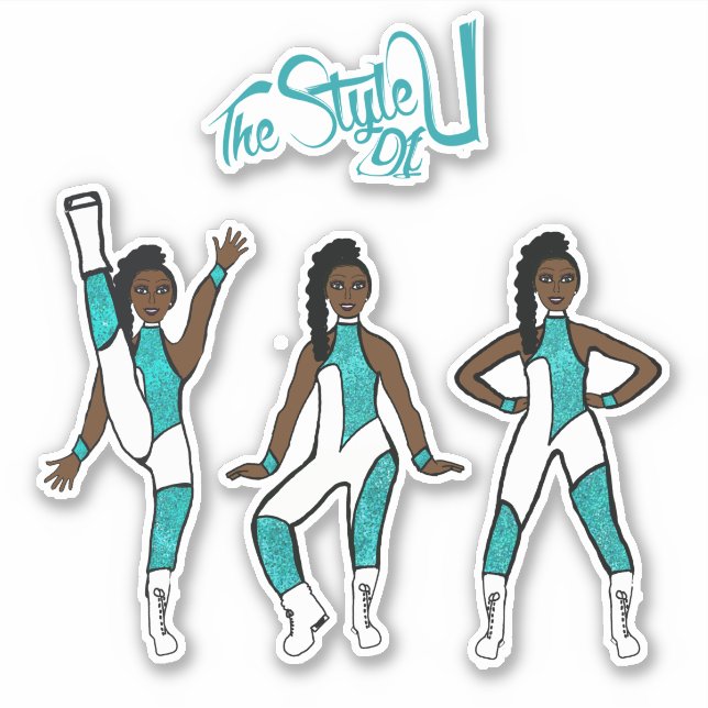 Adesivo Majorette / Dançarino Stickers Aqua Jumptraje A (Frente)