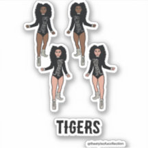 Majorette / Dançarino Stickers Black Silver Tiger