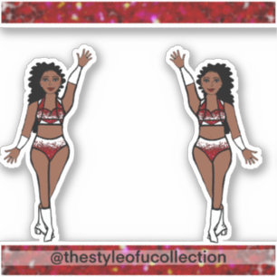 Adesivo Majorette / Dançarino Stickers Red Sparkle
