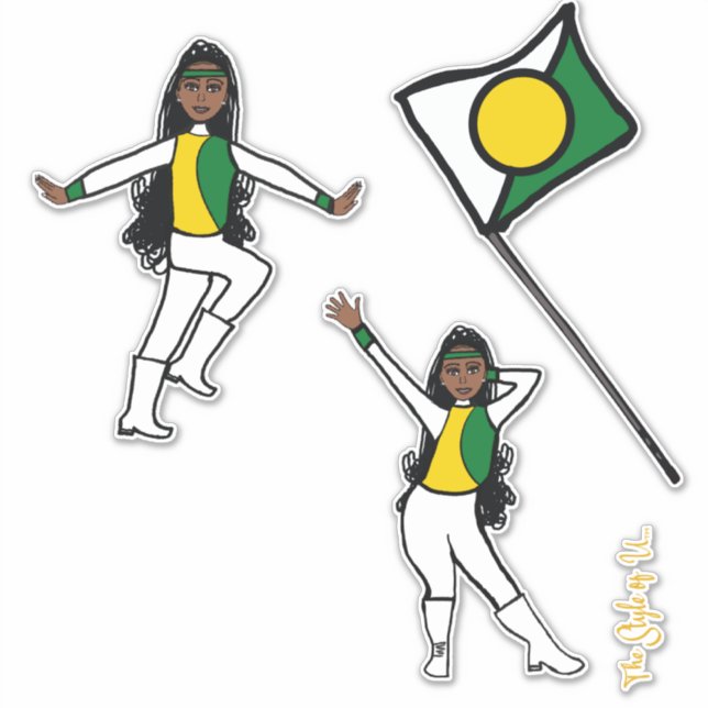 Adesivo Majorette / Dancer/ Cheer / Flag Stickers WYG A (Frente)