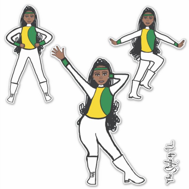 Adesivo Majorette / Dancer/ Cheer / Flag Stickers WYG B (Frente)