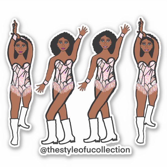 Adesivo Majorette / Dancer Stickers Iridescente Fringe #1 (Frente)