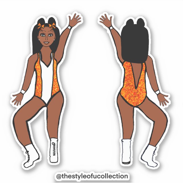 Adesivo Majorette / Dancer Stickers Orange Spark #1 (Frente)