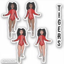 Majorette / Dancer Stickers Red Silver Tiger 2