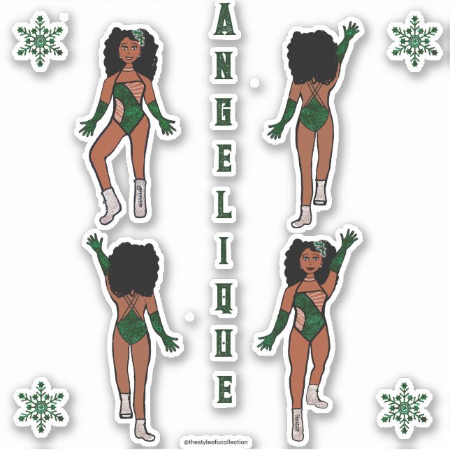 Adesivo Majorette Personalizada/Dancer Stickers Floresta # (Frente)