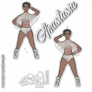 Adesivo Majorette Personalizada/Frente de prata dançarina