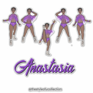 Adesivo Majorette Personalizada/Frente Roxo Dançarino