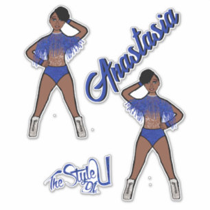 Adesivo Majorette Personalizada / Margem Azul Dançer