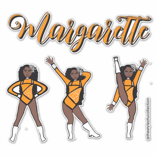 Adesivo Majorette Tri-Pose / Diamante Laranja #1 (Frente)