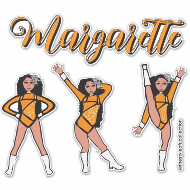 Adesivo Majorette Tri-Pose / Diamante Laranja #2 (Frente)