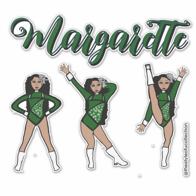Adesivo Majorette Tri-Pose / Diamante Verde #2 (Frente)