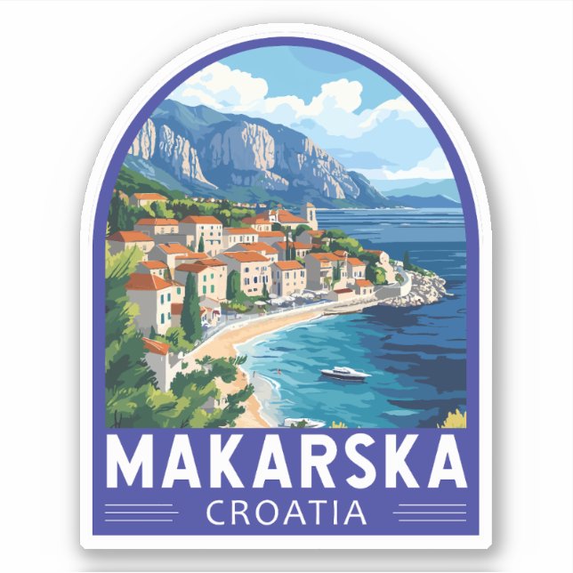 Adesivo Makarska Croácia Viagem Art Emblem (Frente)