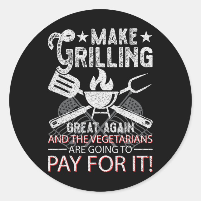 Adesivo Make Grilling Great Again Trump Bbq Pit Master Gri (Frente)