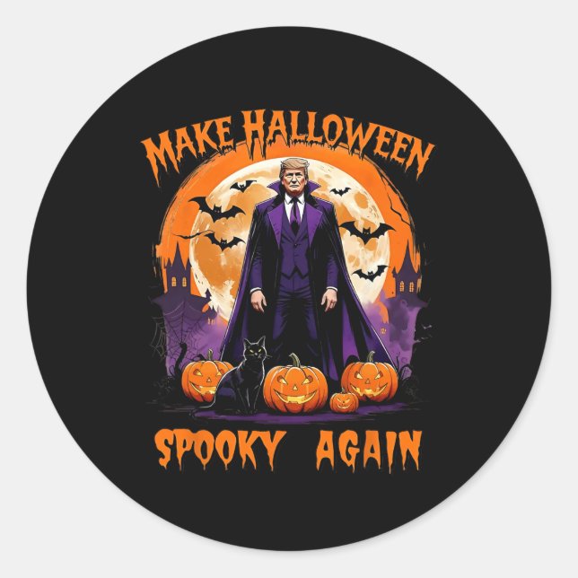 Adesivo Make Halloween Spooky Again Funny Trump Halloween  (Frente)