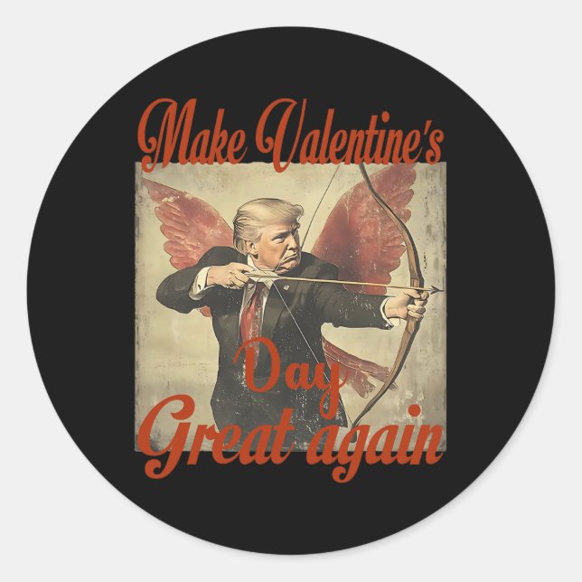 Adesivo Make Valentine's Day Great Again Funny Trump Valen (Frente)
