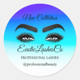Adesivo Makeup Artist Eyelash Logo Ombre Blue White