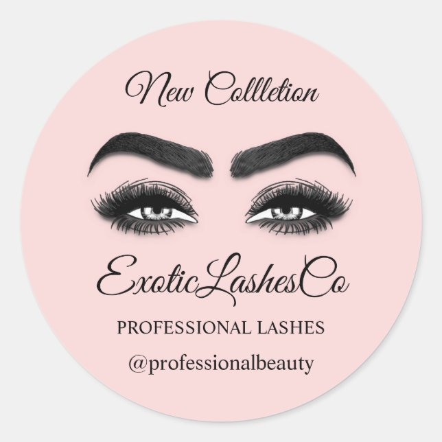 Adesivo Makeup Artist Eyelash Packaging Cleaner Rosa Rosa  (Frente)