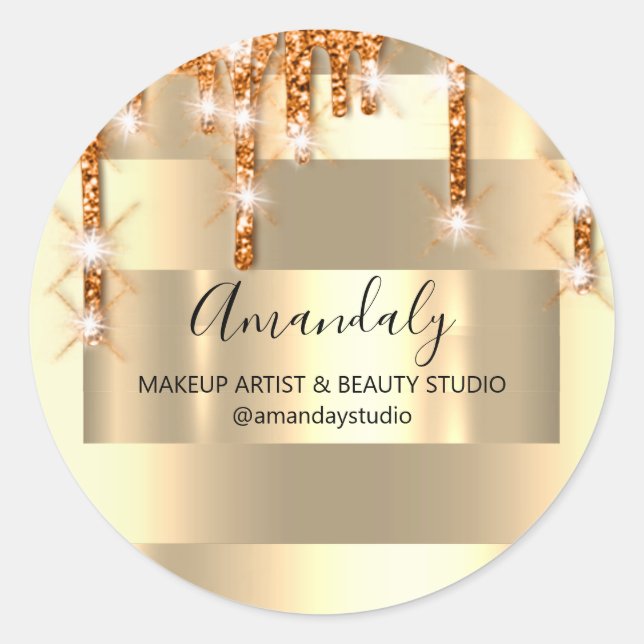 Adesivo Makeup Artist Glitter Dourado Framed Copper Drives (Frente)
