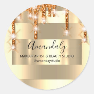 Adesivo Makeup Artist Glitter Dourado Framed Copper Drives
