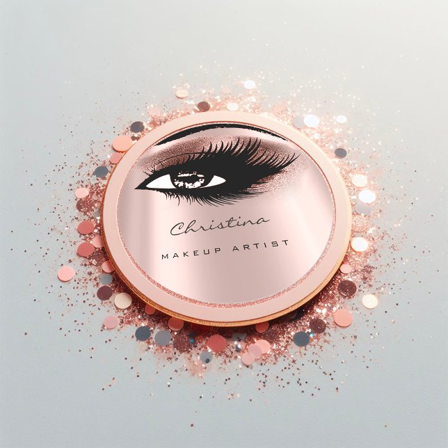 Adesivo Makeup Artist Glitter Eyelashes Brown Beauty (Makeup Artist Glitter Eyelashes Brown Beauty Classic Round Sticker)