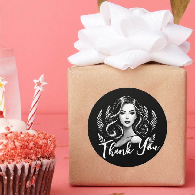 Adesivo Makeup Artist Hair Stylist Black White Obrigado (Festa)