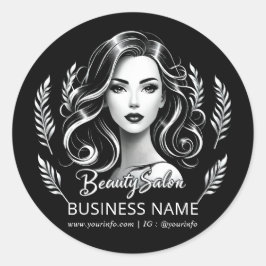 Adesivo Makeup Artist Hair Stylist Modern Black White Dour